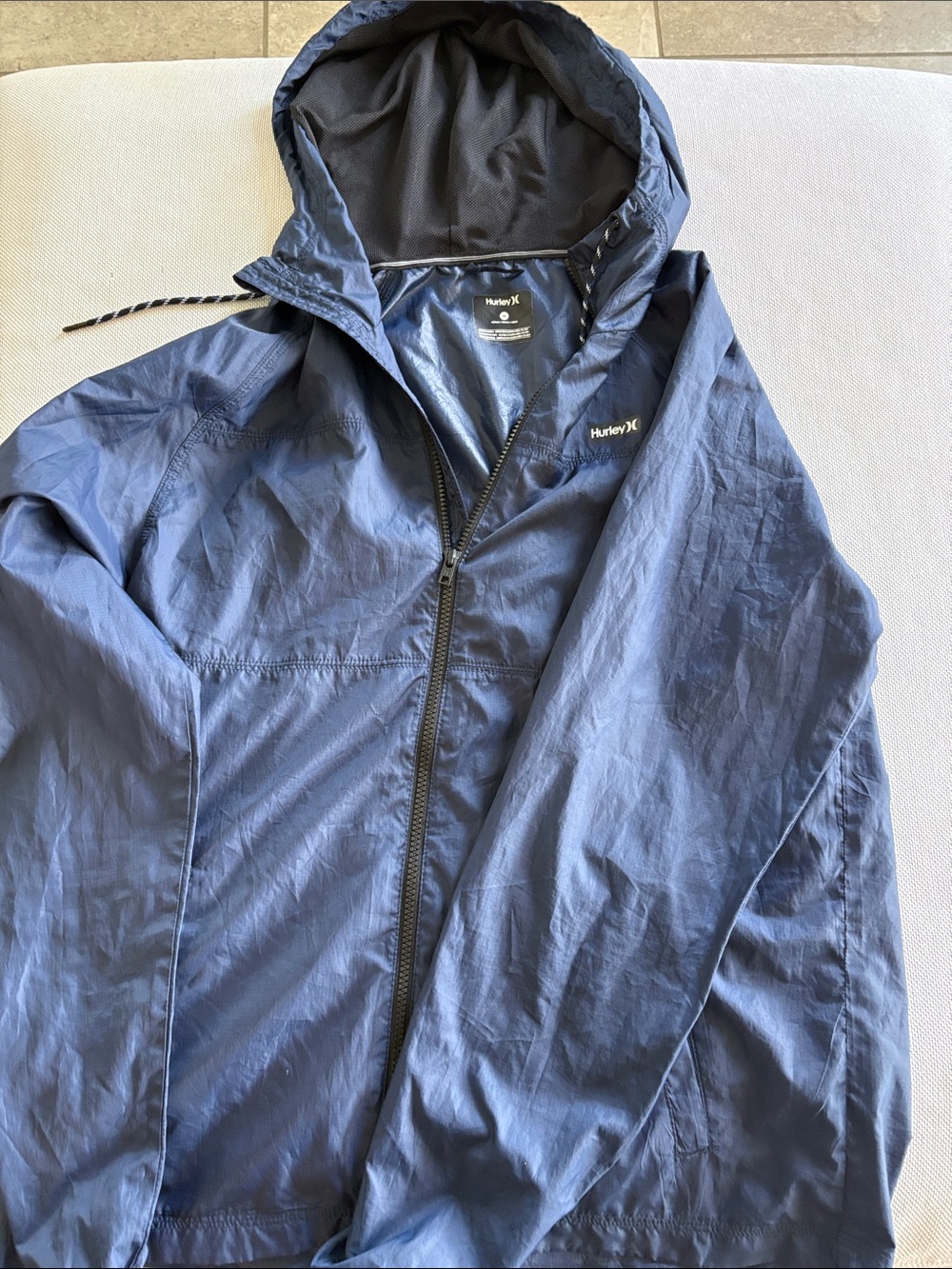 Hurley Men's Navy Hooded Windbreaker Jacket